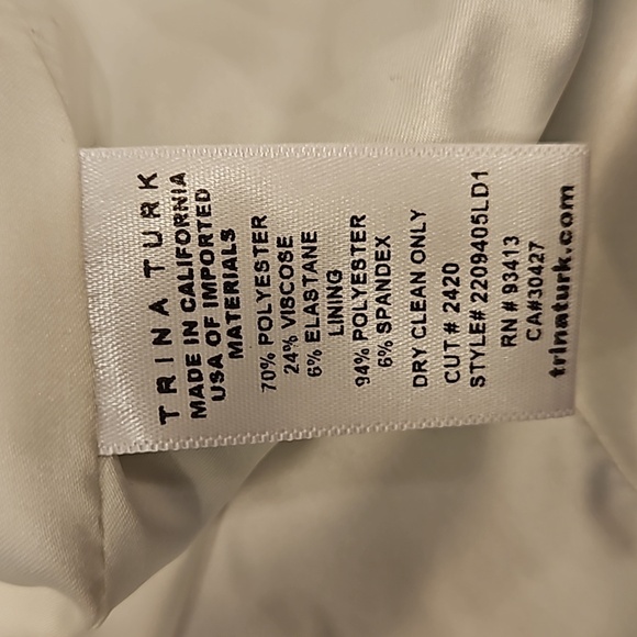 💕TRINA TURK💕 Mira Jacket ~ Luxe Drape Winter White/Black 10 NWT - Picture 14 of 14